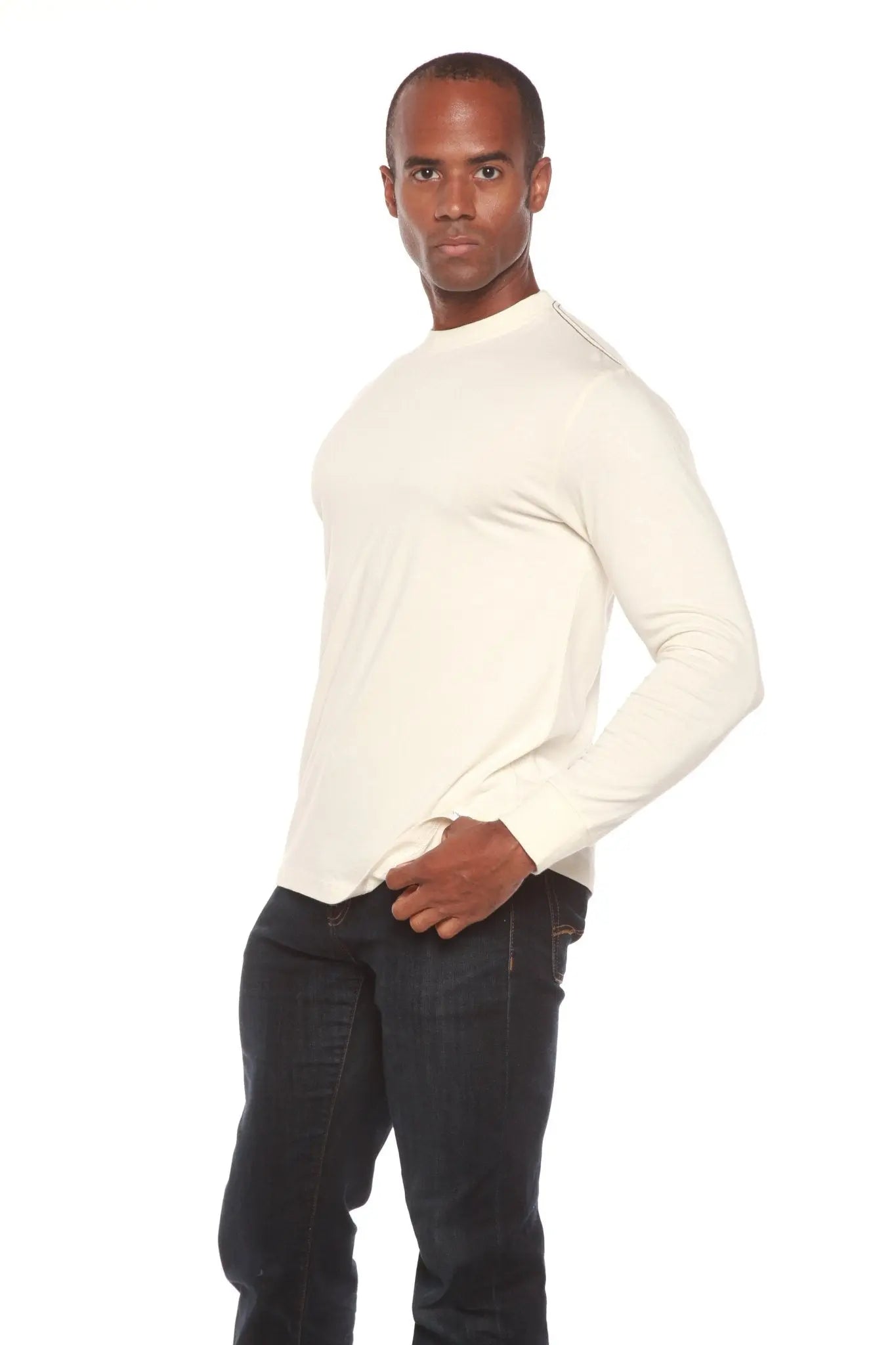Custom Printed Men's Bamboo Viscose/Organic Cotton Long Sleeve T-Shirt - Blade & Thread