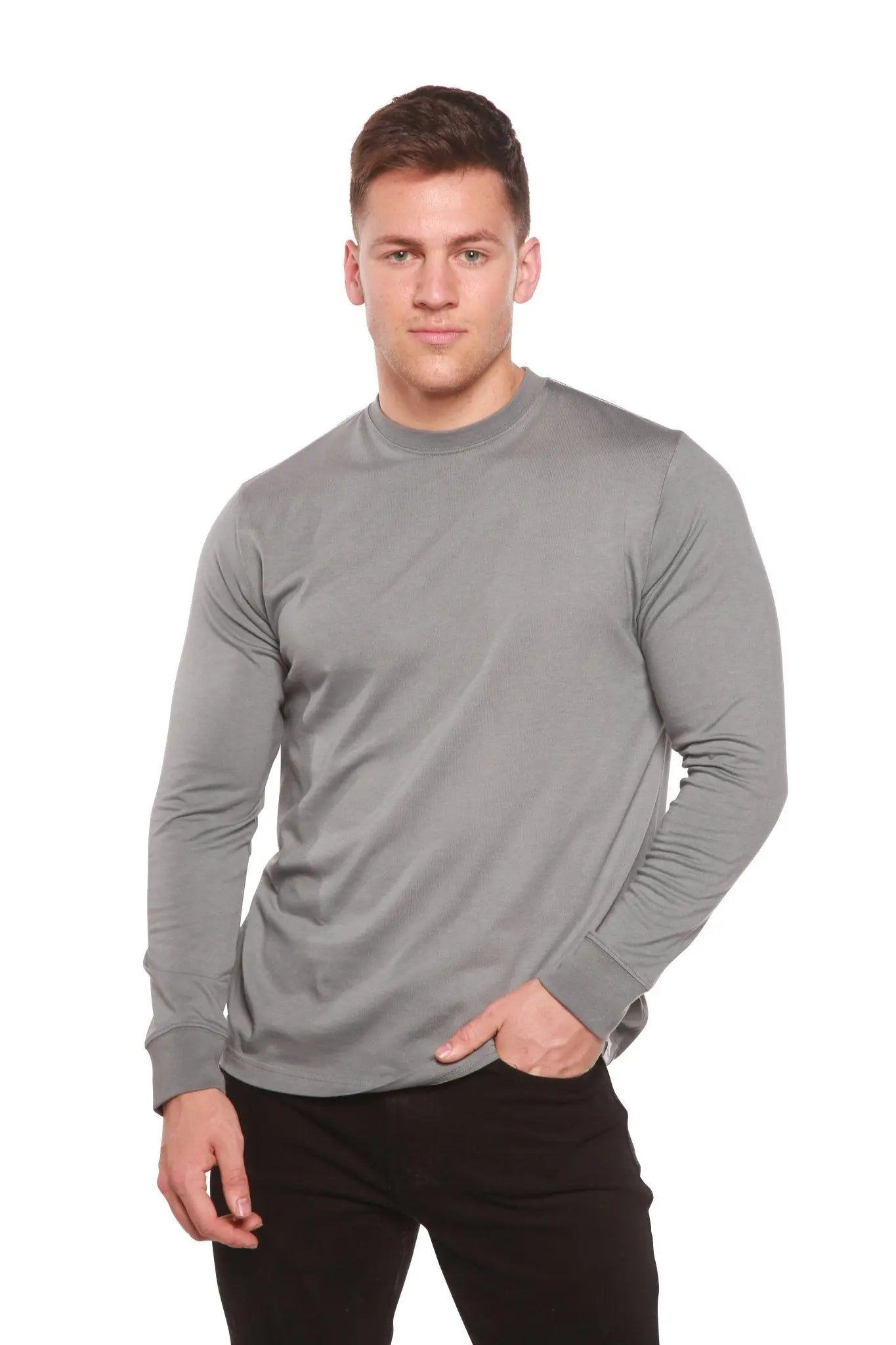 Custom Printed Men's Bamboo Viscose/Organic Cotton Long Sleeve T-Shirt - Blade & Thread