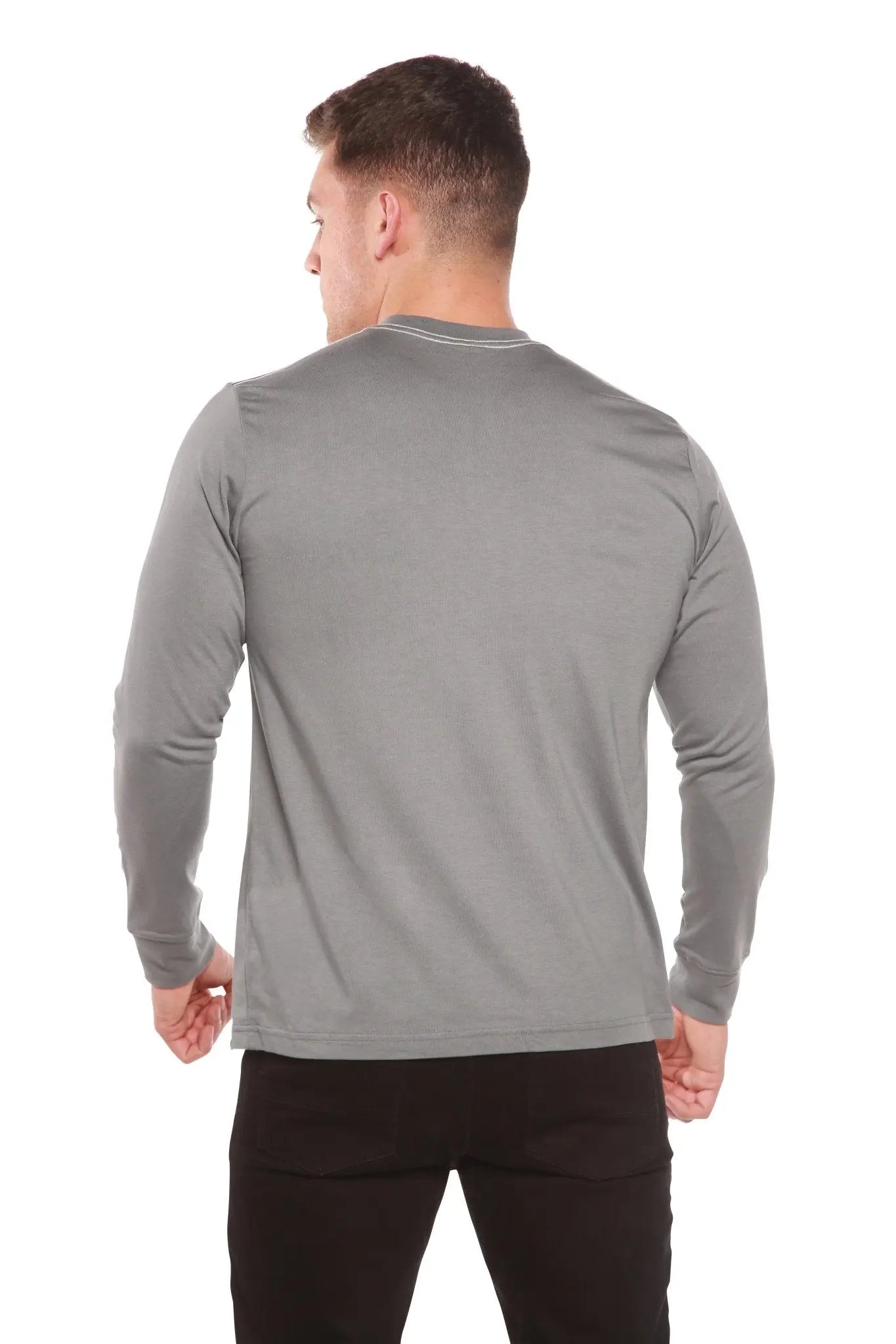 Custom Printed Men's Bamboo Viscose/Organic Cotton Long Sleeve T-Shirt - Blade & Thread