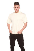 Custom Printed Men's Bamboo Viscose/Organic Cotton Short Sleeve T-Shirt Spun Bamboo