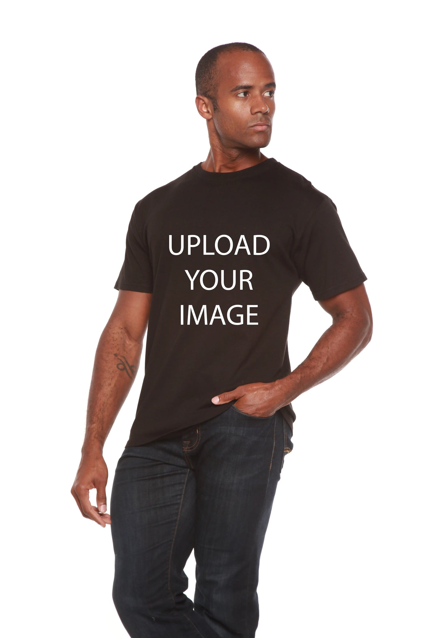 Custom Printed Men's Bamboo Viscose/Organic Cotton Short Sleeve T-Shirt Spun Bamboo
