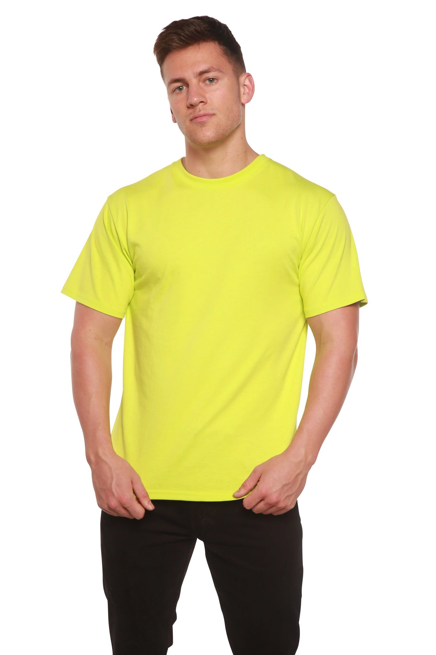 Custom Printed Men's Bamboo Viscose/Organic Cotton Short Sleeve T-Shirt Spun Bamboo