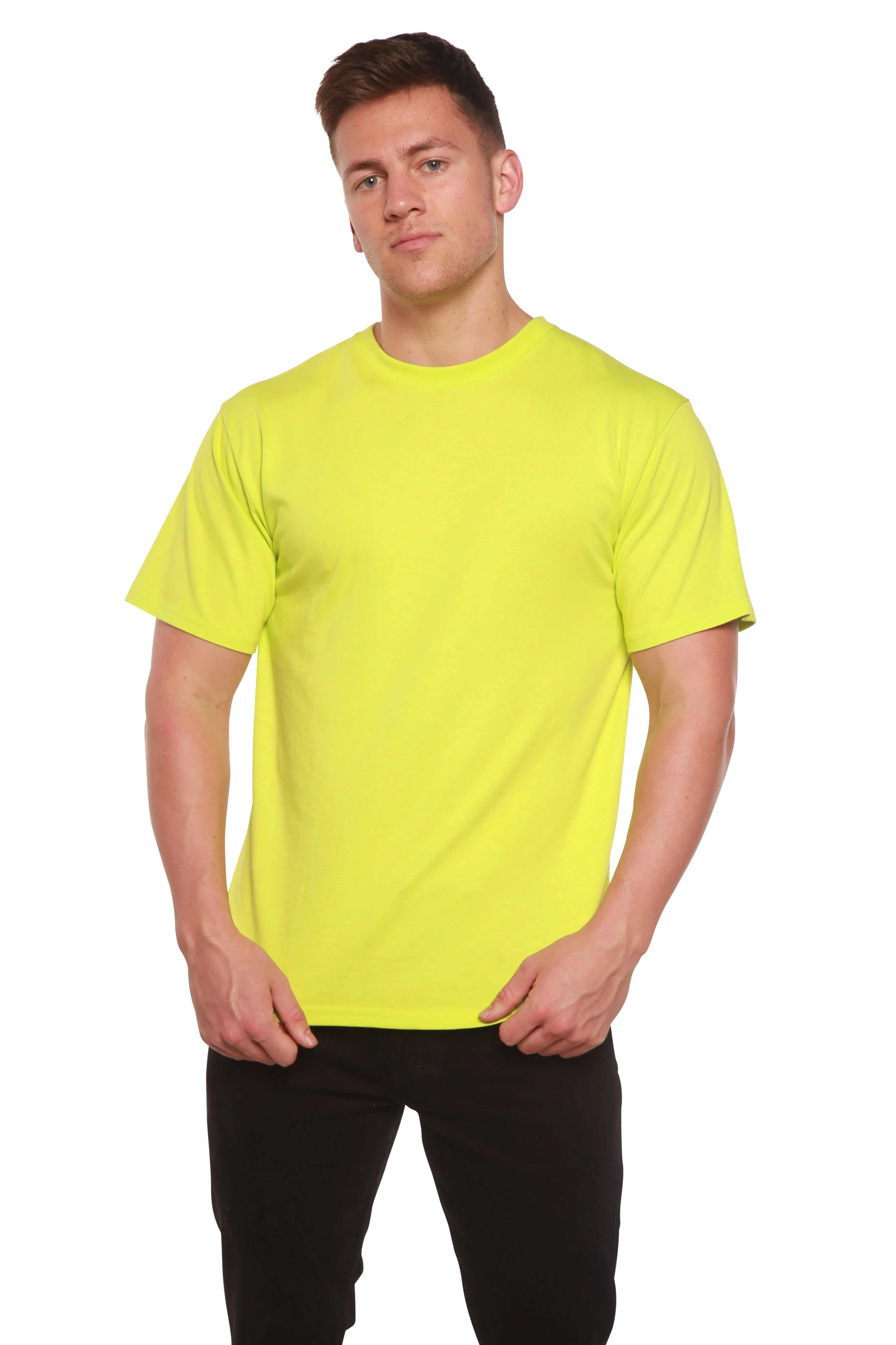 Custom Printed Men's Bamboo Viscose/Organic Cotton Short Sleeve T-Shirt Spun Bamboo