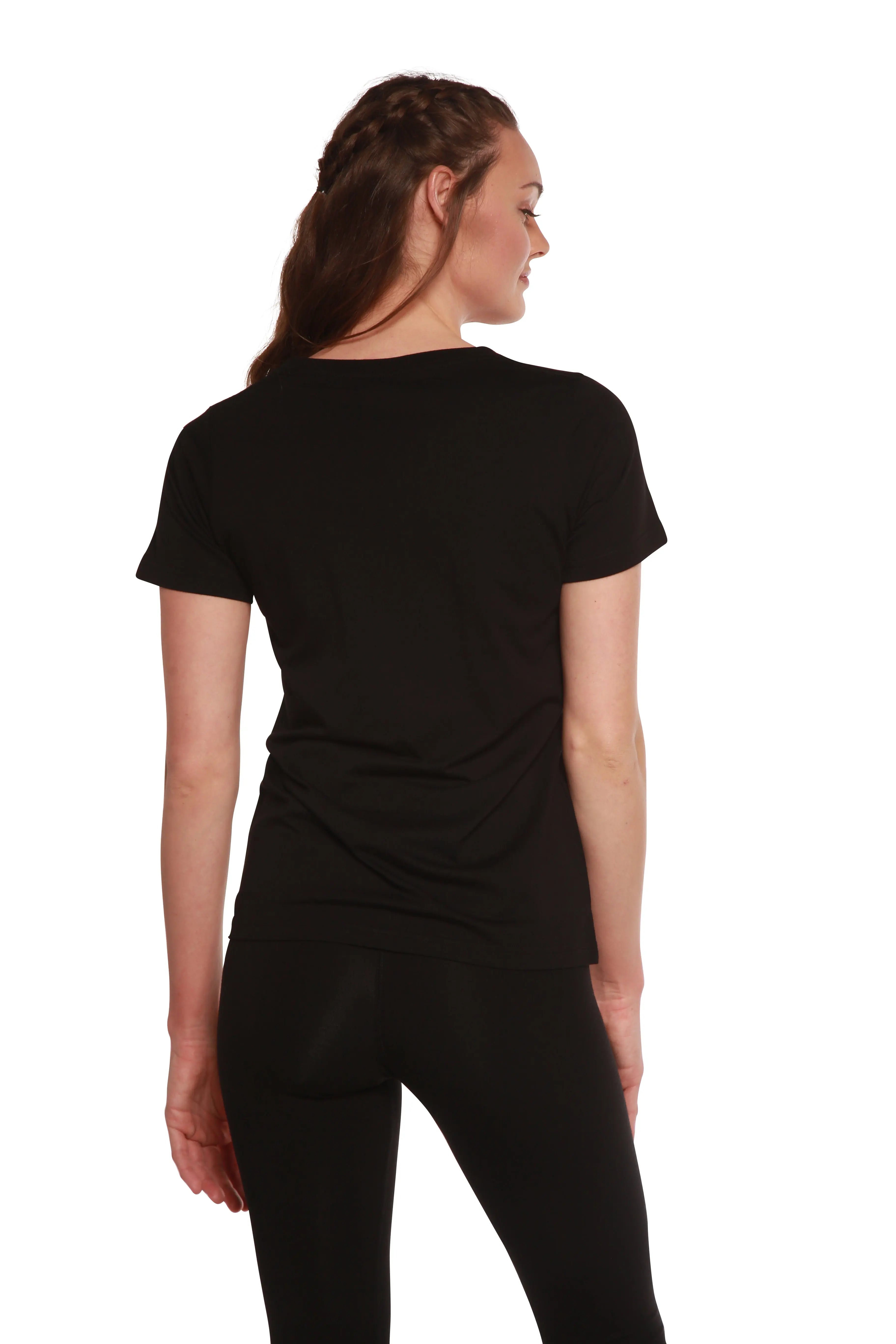 Custom Printed Women's Bamboo/Cotton Short Sleeve Scoop Neck Graphic T-Shirt Spun Bamboo