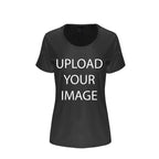 Custom Printed Women's Bamboo/Cotton Short Sleeve Scoop Neck Graphic T-Shirt Spun Bamboo