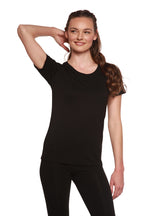 Custom Printed Women's Bamboo/Cotton Short Sleeve Scoop Neck Graphic T-Shirt Spun Bamboo