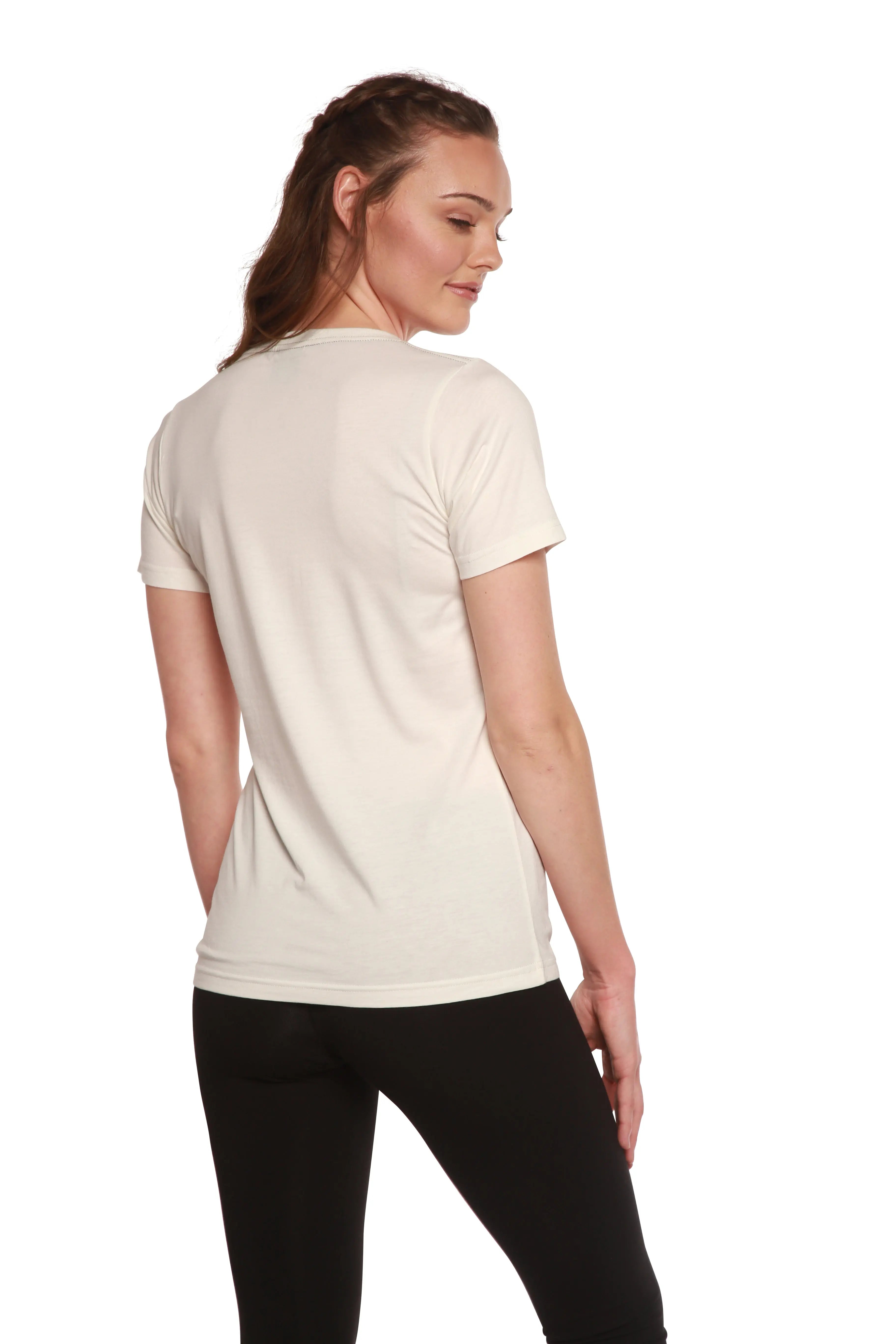 Custom Printed Women's Bamboo/Cotton Short Sleeve Scoop Neck Graphic T-Shirt Spun Bamboo