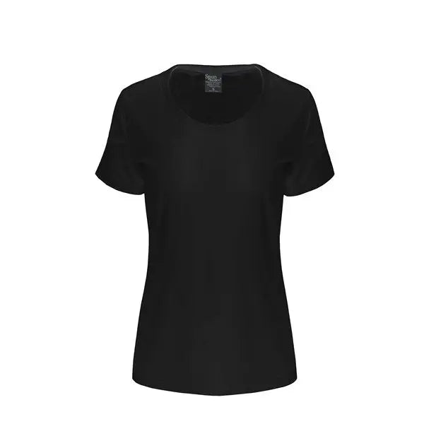 Custom Printed Women's Bamboo/Cotton Short Sleeve Scoop Neck Graphic T-Shirt Spun Bamboo