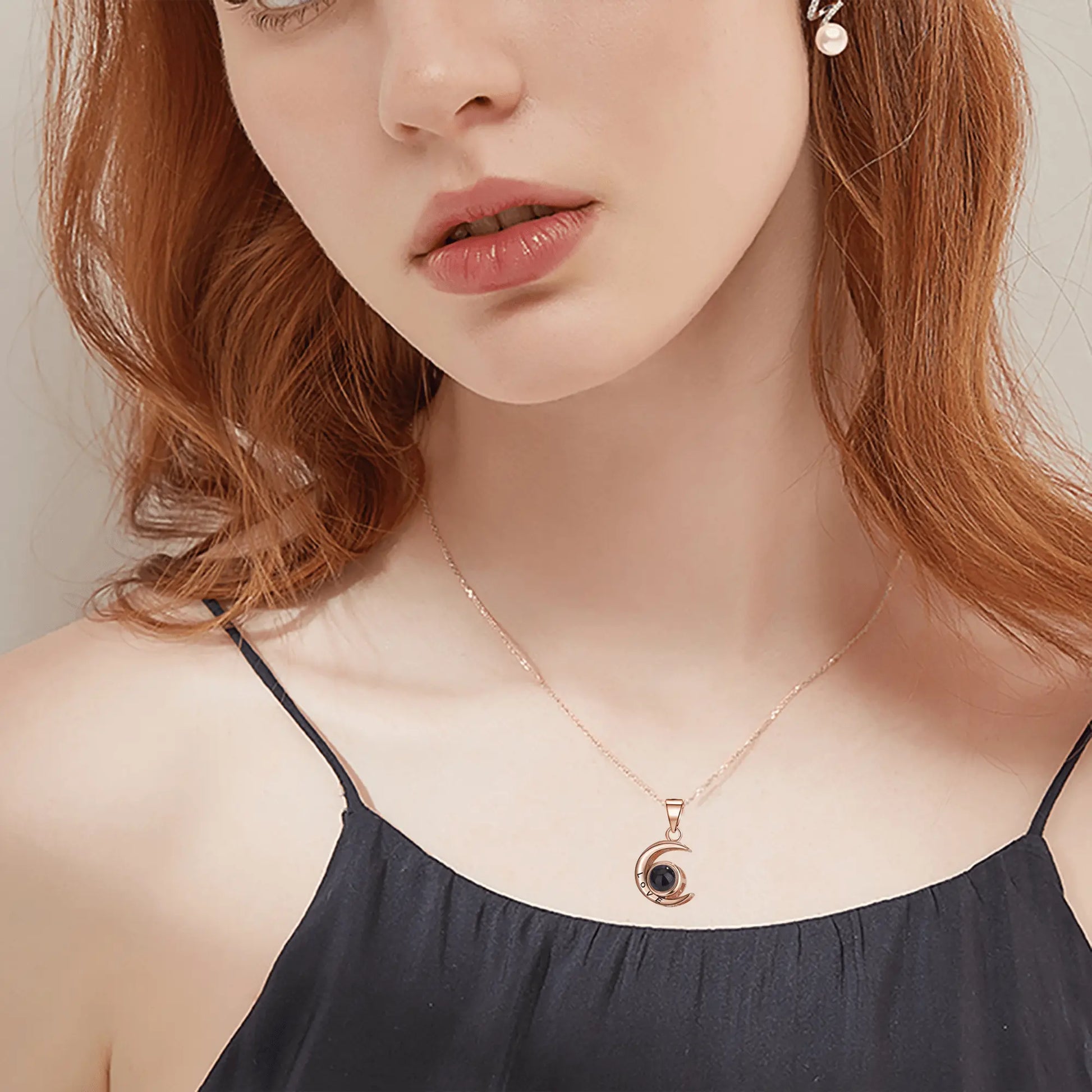 Custom Projection Photo Necklace Star Moon Necklace - Blade & Thread