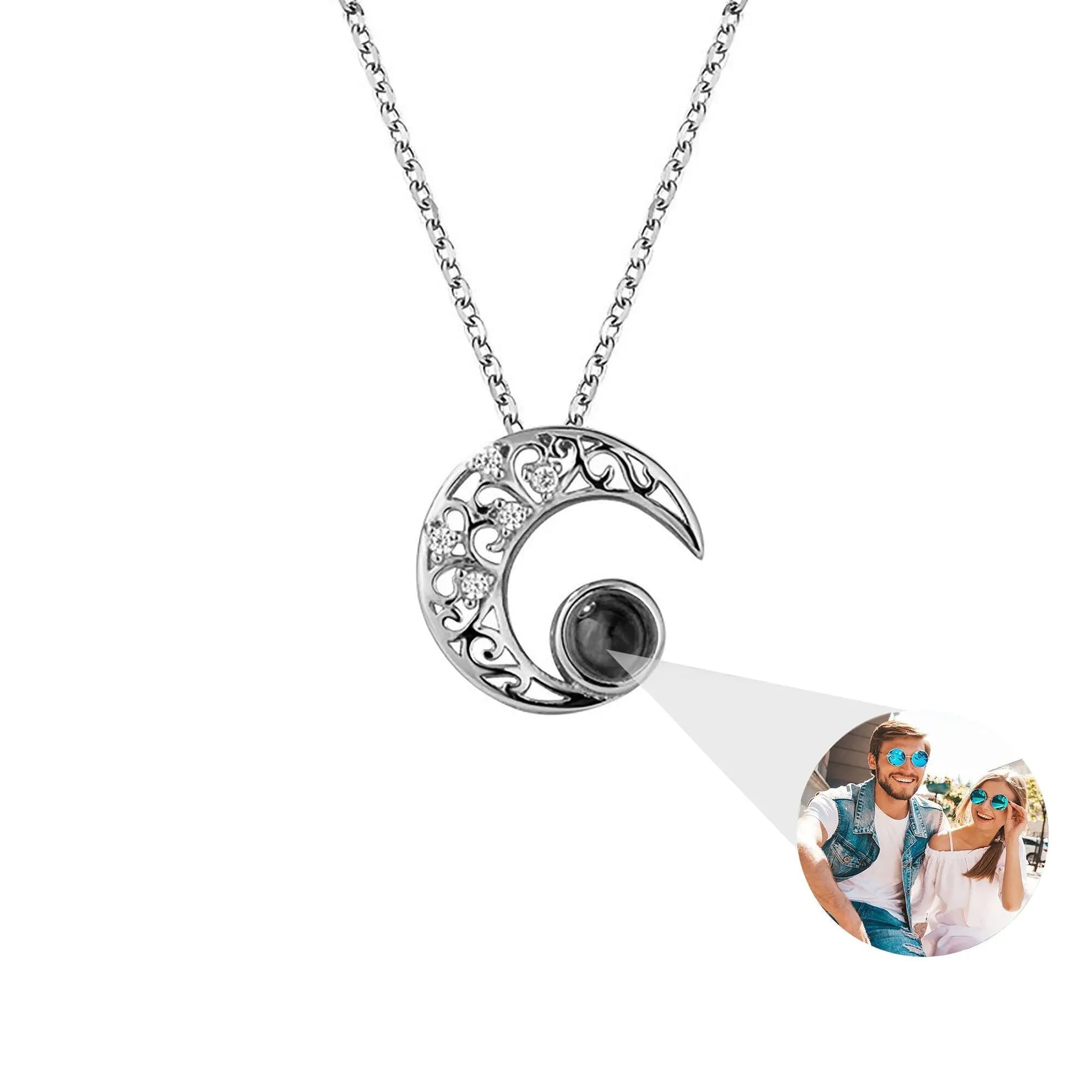 Custom Projection Photo Necklace Trendy Star Moon Necklace for Women Fashion Jewelry - Blade & Thread