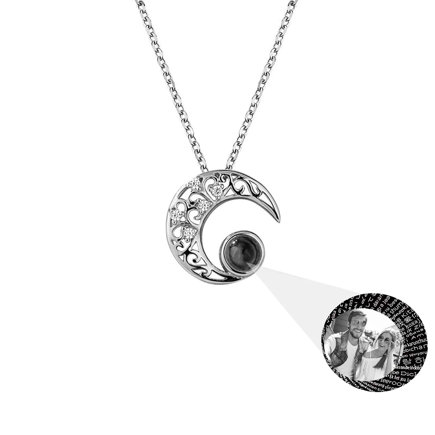 Custom Projection Photo Necklace Trendy Star Moon Necklace for Women Fashion Jewelry - Blade & Thread
