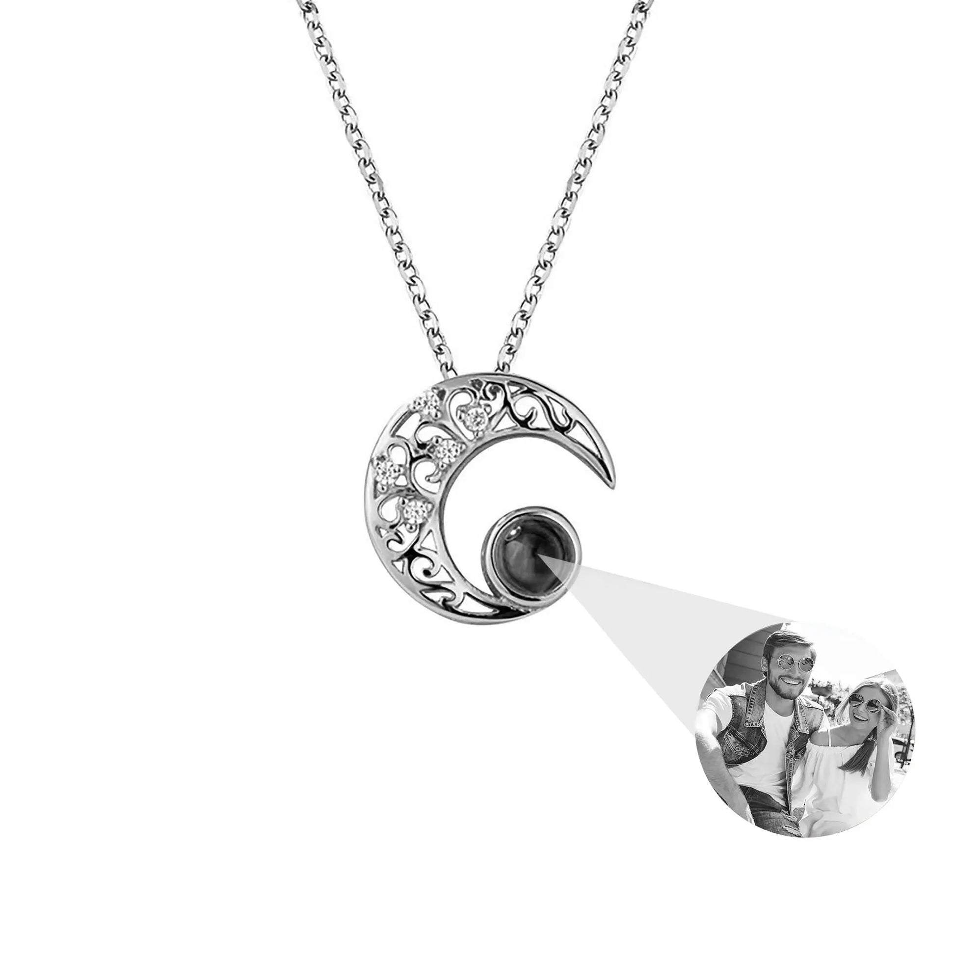 Custom Projection Photo Necklace Trendy Star Moon Necklace for Women Fashion Jewelry - Blade & Thread