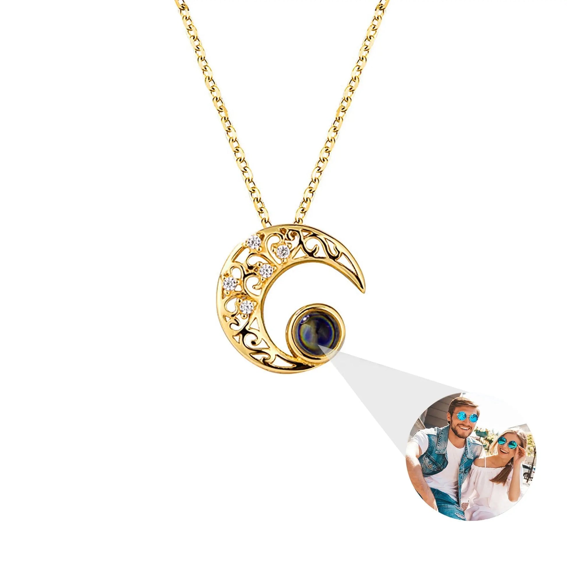 Custom Projection Photo Necklace Trendy Star Moon Necklace for Women Fashion Jewelry - Blade & Thread