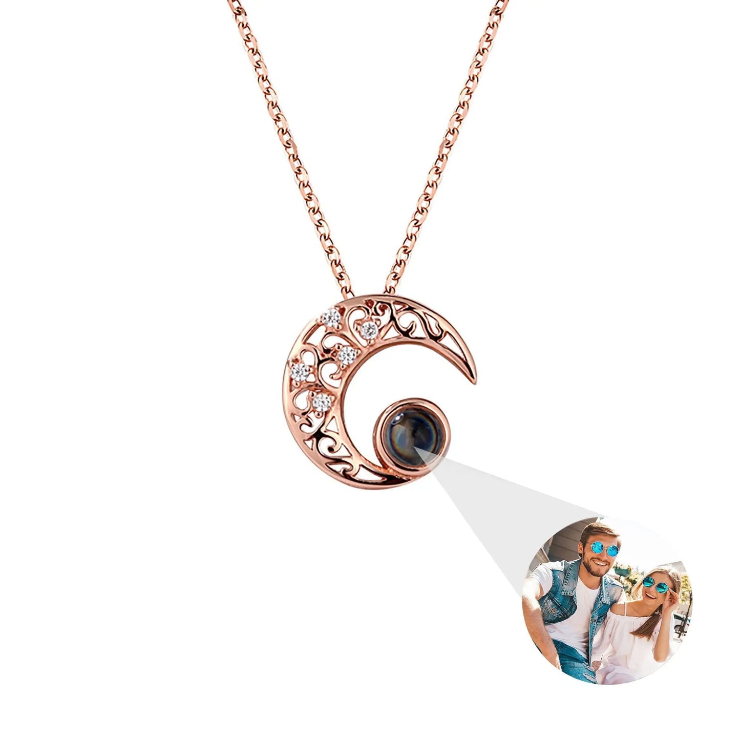 Custom Projection Photo Necklace Trendy Star Moon Necklace for Women Fashion Jewelry - Blade & Thread