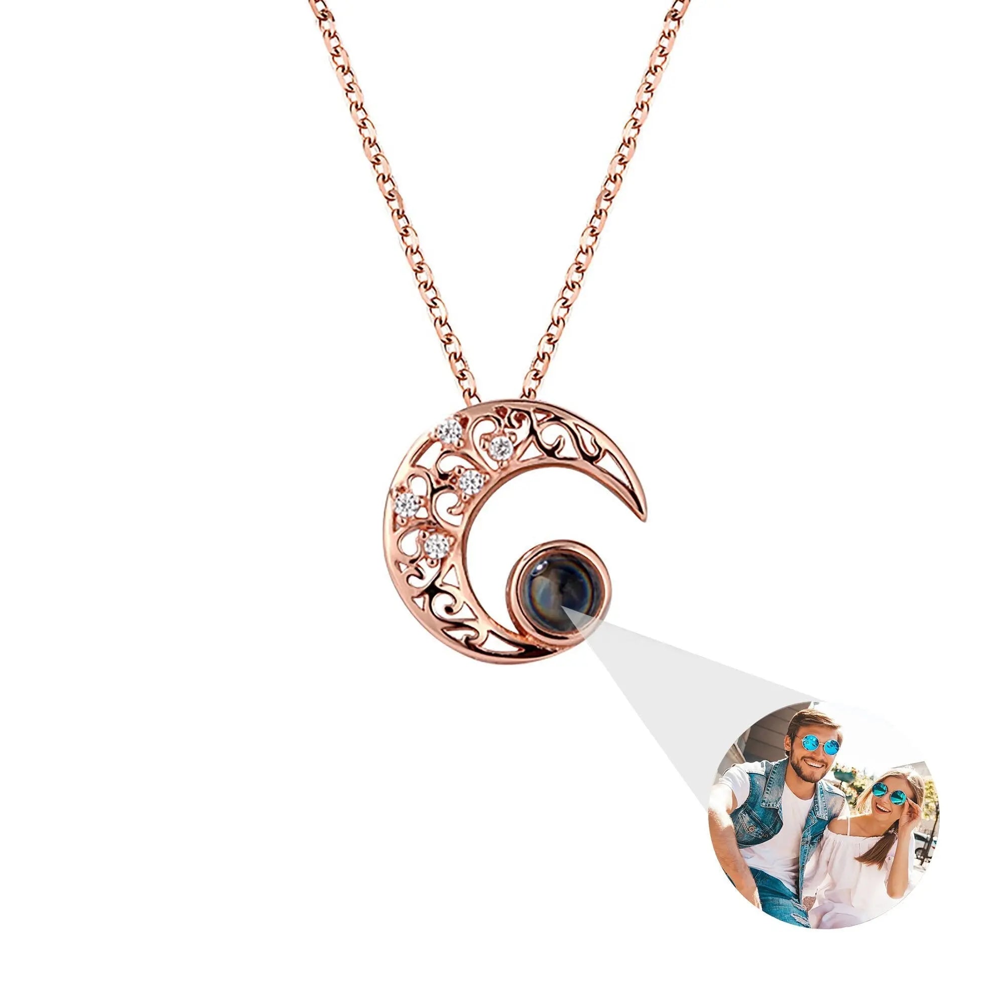 Custom Projection Photo Necklace Trendy Star Moon Necklace for Women Fashion Jewelry nowadaysfashion