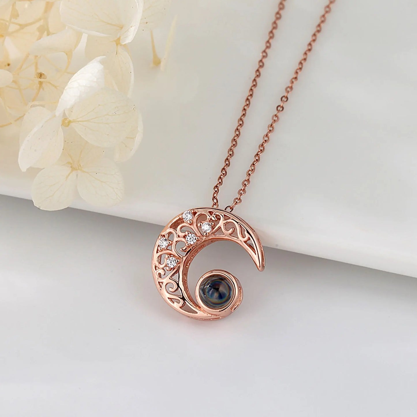 Custom Projection Photo Necklace Trendy Star Moon Necklace for Women Fashion Jewelry - Blade & Thread