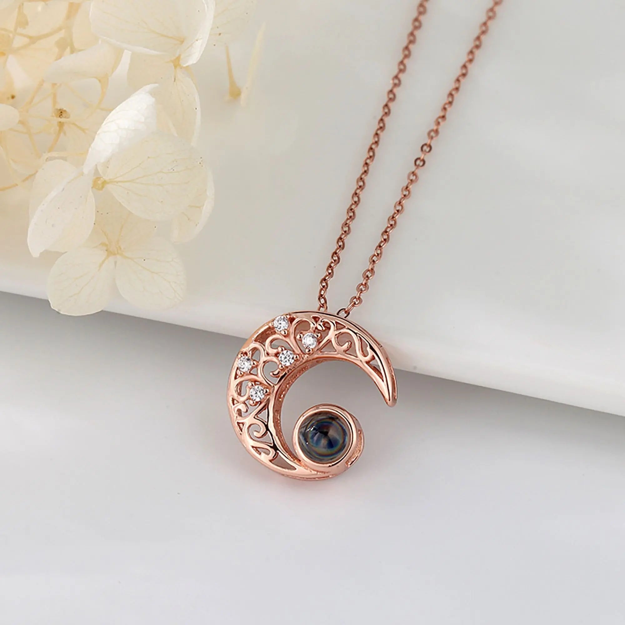 Custom Projection Photo Necklace Trendy Star Moon Necklace for Women Fashion Jewelry nowadaysfashion