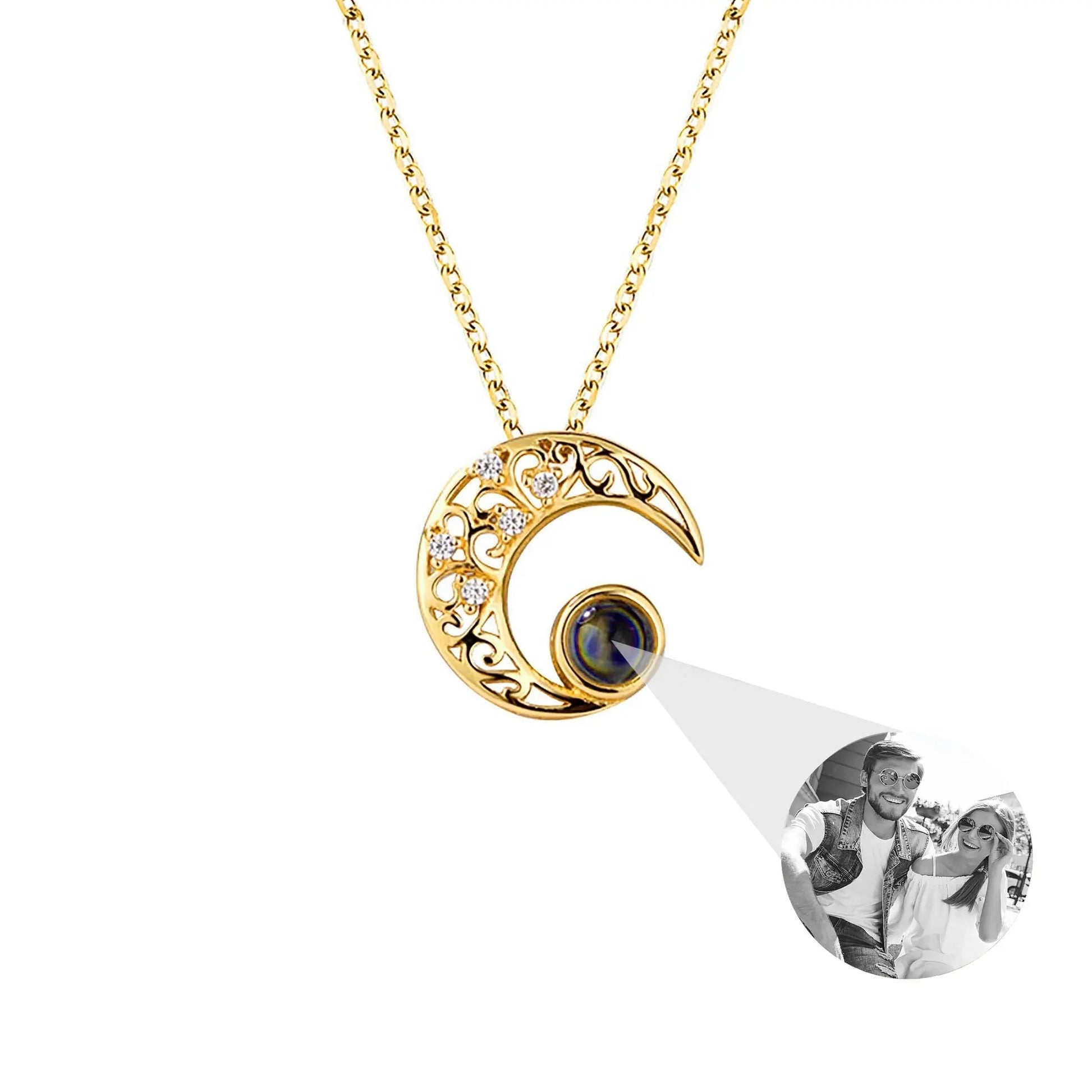 Custom Projection Photo Necklace Trendy Star Moon Necklace for Women Fashion Jewelry - Blade & Thread