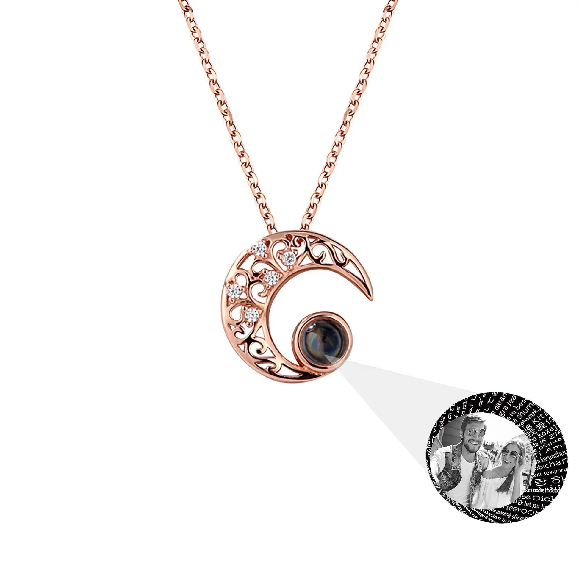 Custom Projection Photo Necklace Trendy Star Moon Necklace for Women Fashion Jewelry - Blade & Thread
