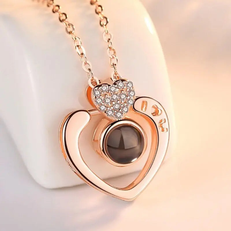 Custom Projection Photo Necklace With Heart Custom Mom Photo Necklace nowadaysfashion