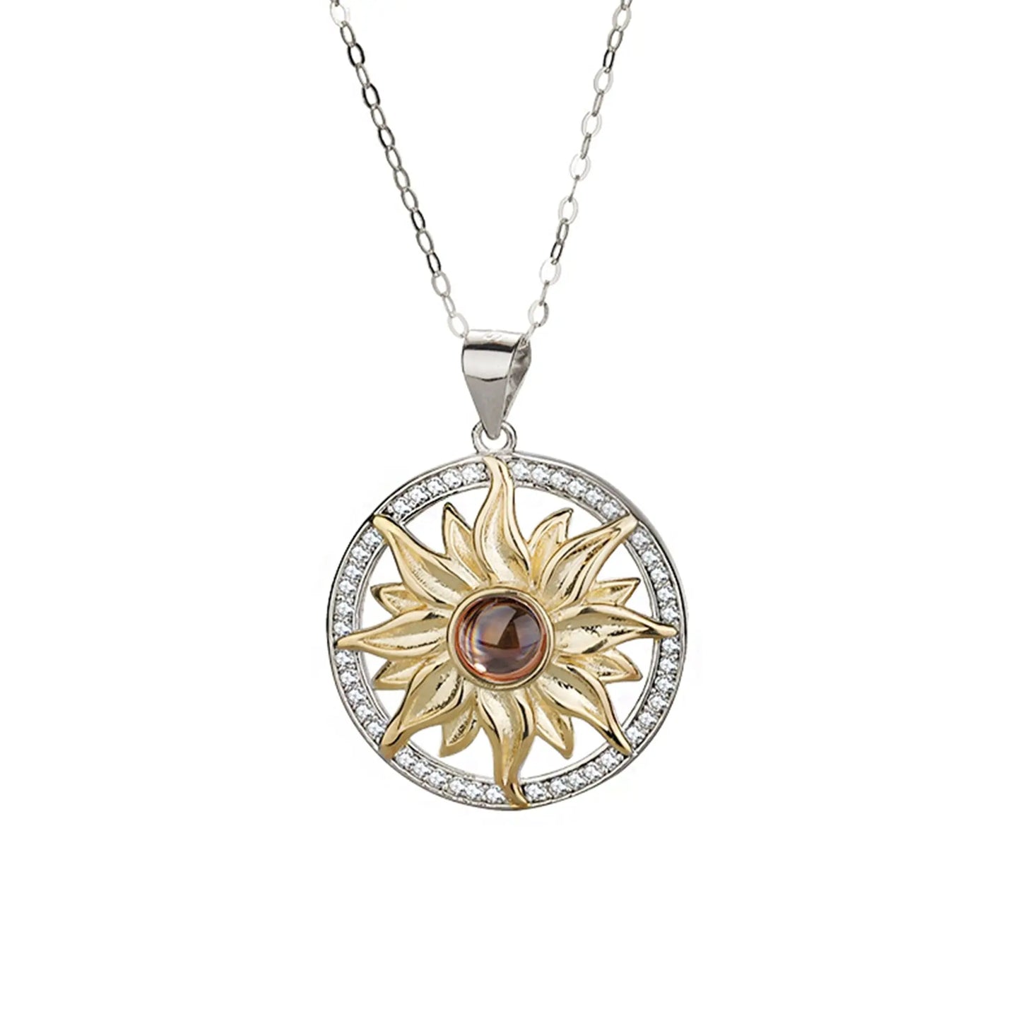 Custom SunFlower Projection Necklace Personalized Lover Keepsake Jewelry - Blade & Thread