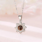 Custom SunFlower Projection Necklace Personalized Lover Keepsake Jewelry nowadaysfashion