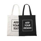 Custom Tote Bag Shopping Add Your Text Print Original Design Zipper Unisex Fashion Travel Canvas Bags nowadaysfashion
