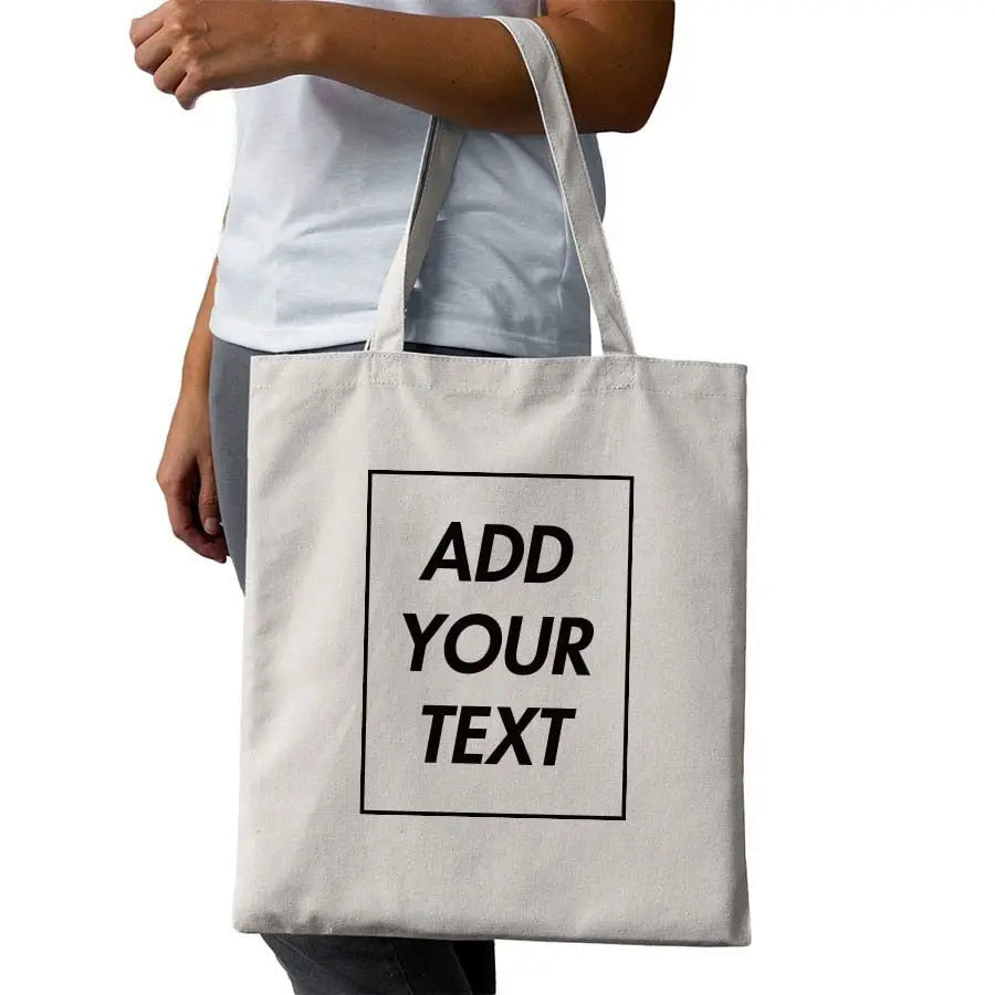 Custom Tote Bag Shopping Add Your Text Print Original Design Zipper Unisex Fashion Travel Canvas Bags - Blade & Thread
