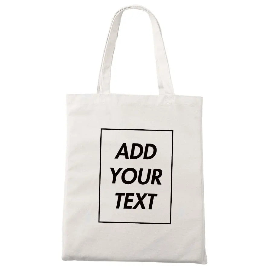 Custom Tote Bag Shopping Add Your Text Print Original Design Zipper Unisex Fashion Travel Canvas Bags nowadaysfashion