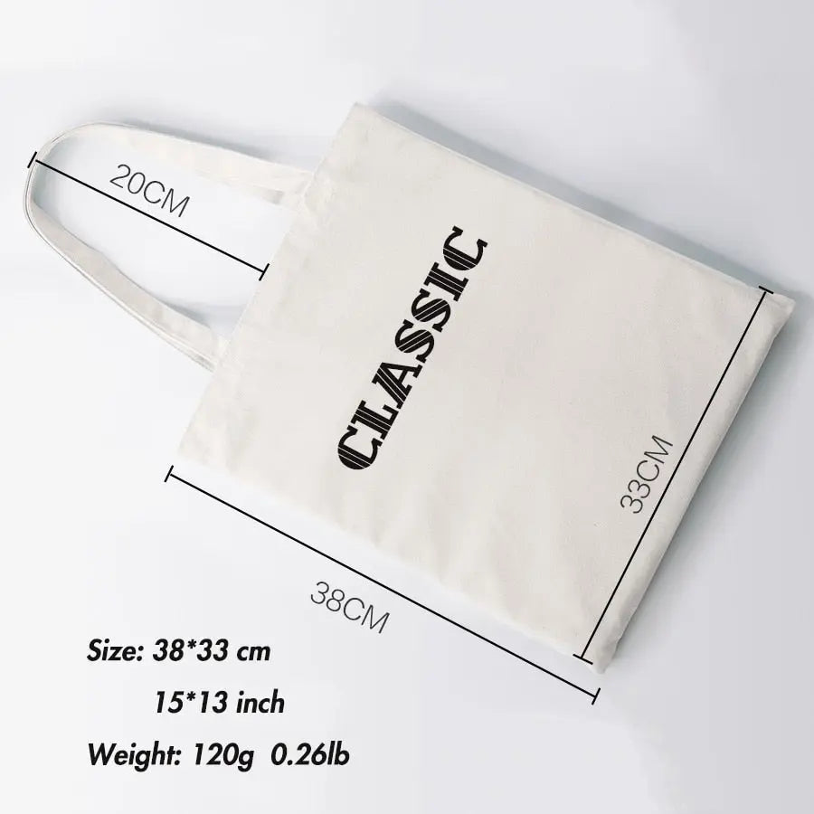 Custom Tote Bag Shopping Add Your Text Print Original Design Zipper Unisex Fashion Travel Canvas Bags - Blade & Thread