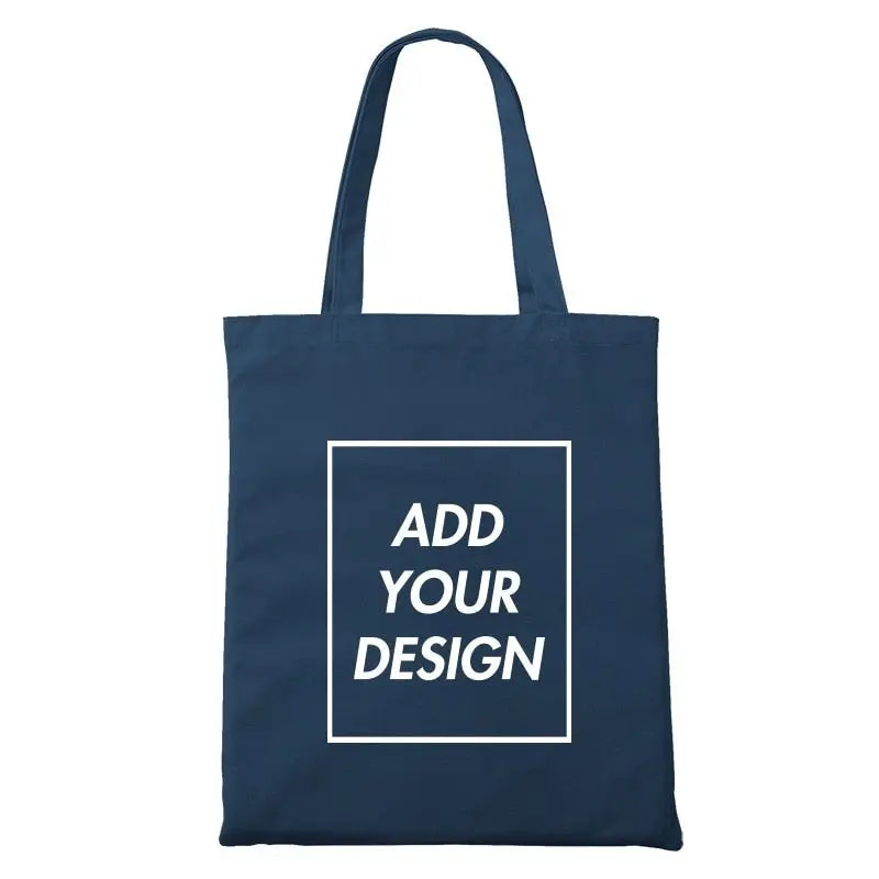 Custom Tote Bag Shopping Add Your Text Print Original Design Zipper Unisex Fashion Travel Canvas Bags - Blade & Thread