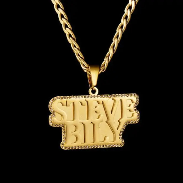 Custom Welded Double Layer Diamond Name Necklace - Blade & Thread