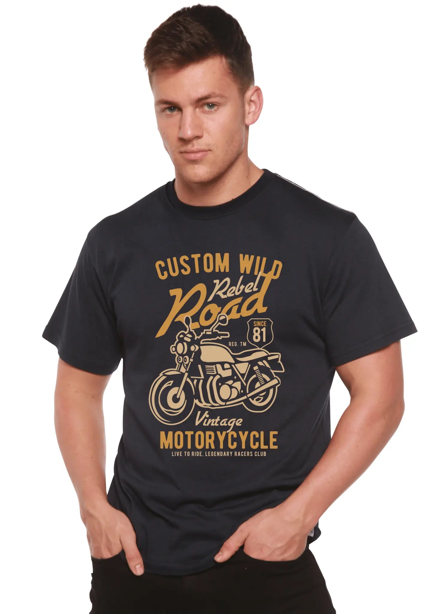 Custom Wild Men's Bamboo Viscose/Organic Cotton Short Sleeve Graphic T-Shirt - Blade & Thread