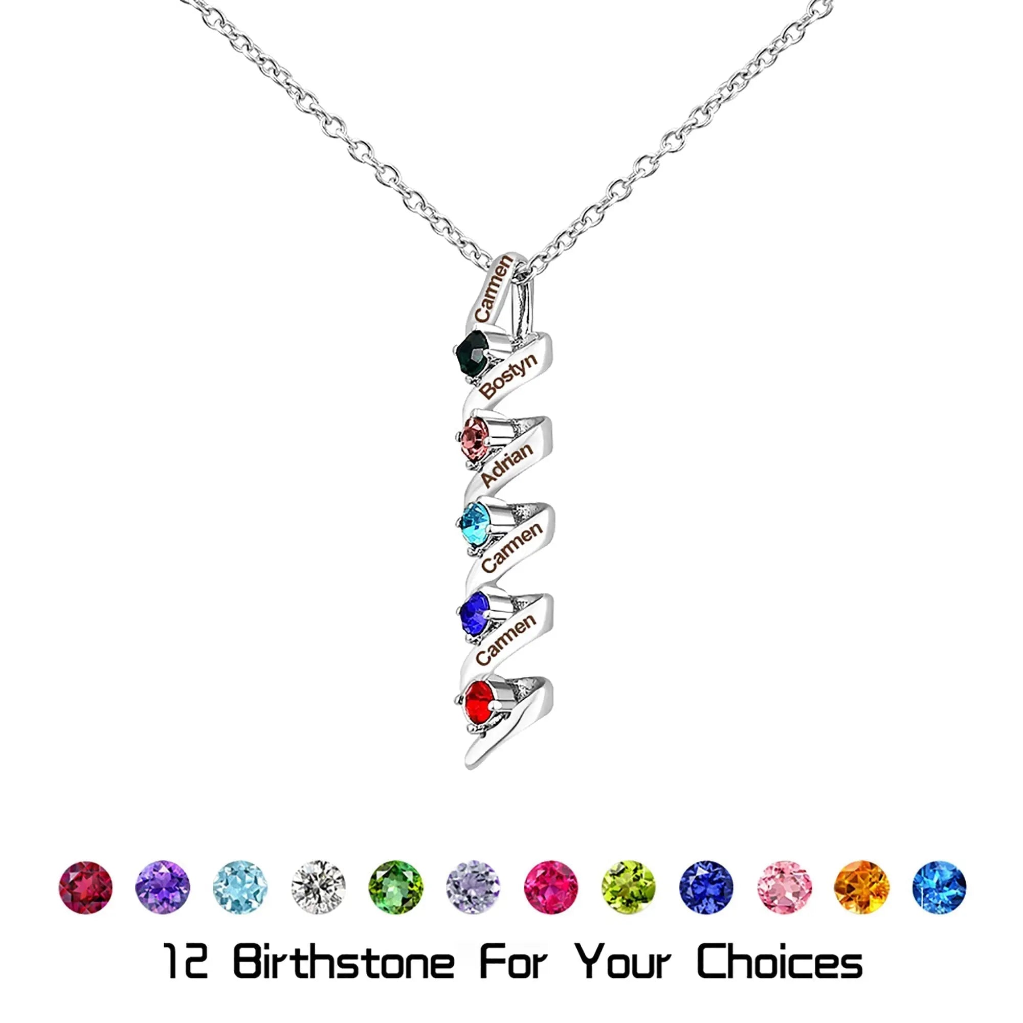 Customizable Birthstone Pendant Necklace For Women Choker Mom Birthday Jewelry nowadaysfashion