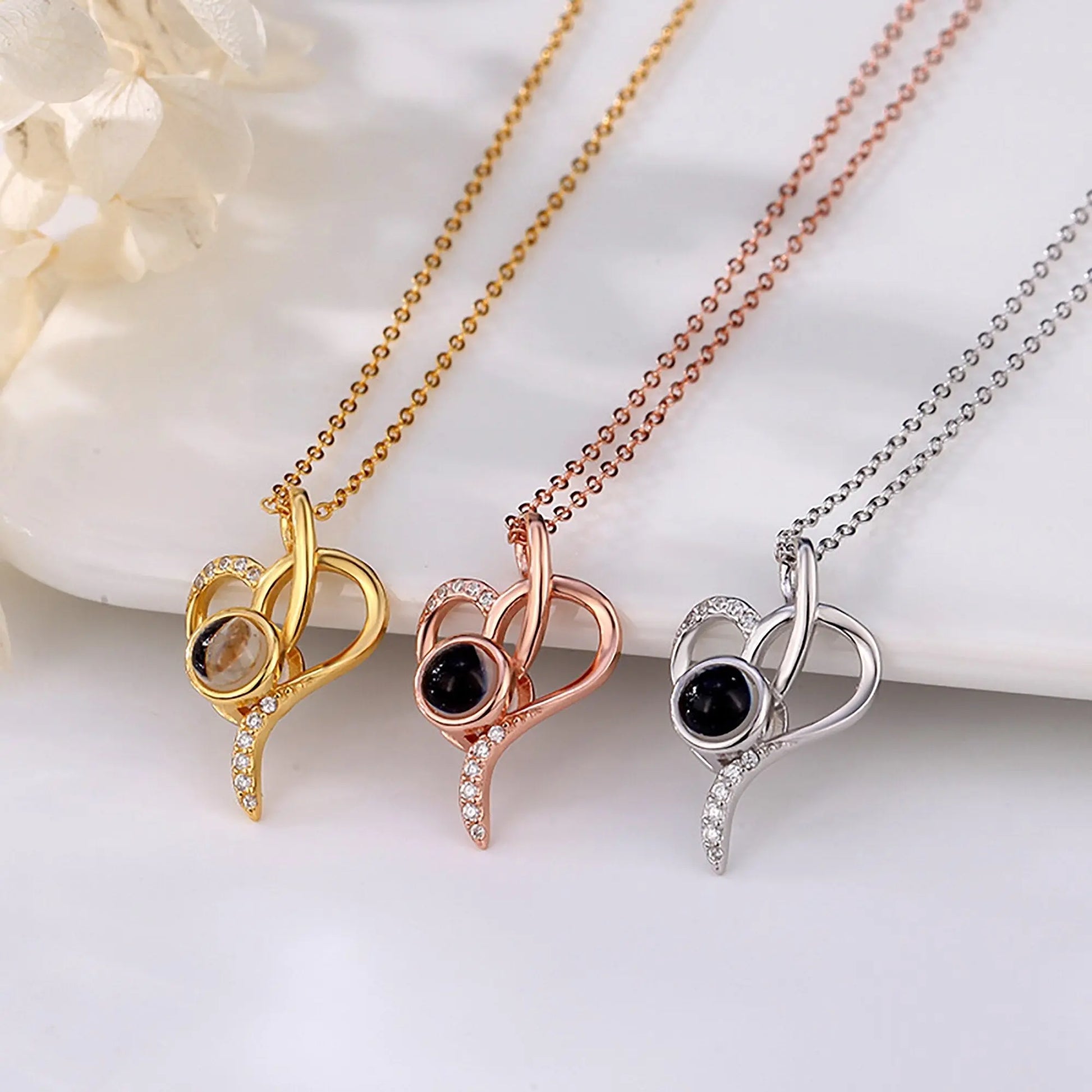 customizable Love photos Projection Necklace Pendant - Blade & Thread