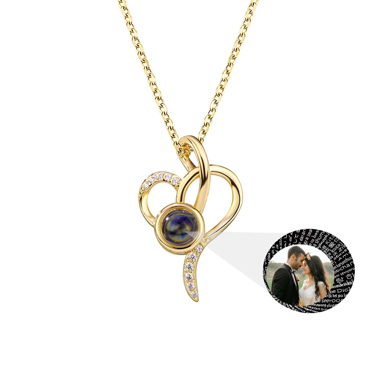 customizable Love photos Projection Necklace Pendant - Blade & Thread