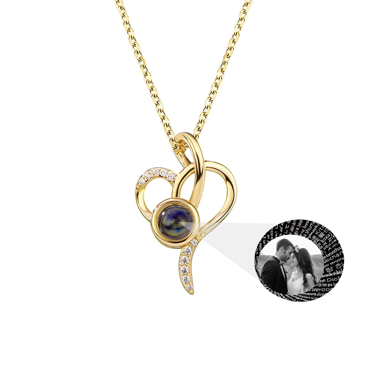 customizable Love photos Projection Necklace Pendant - Blade & Thread