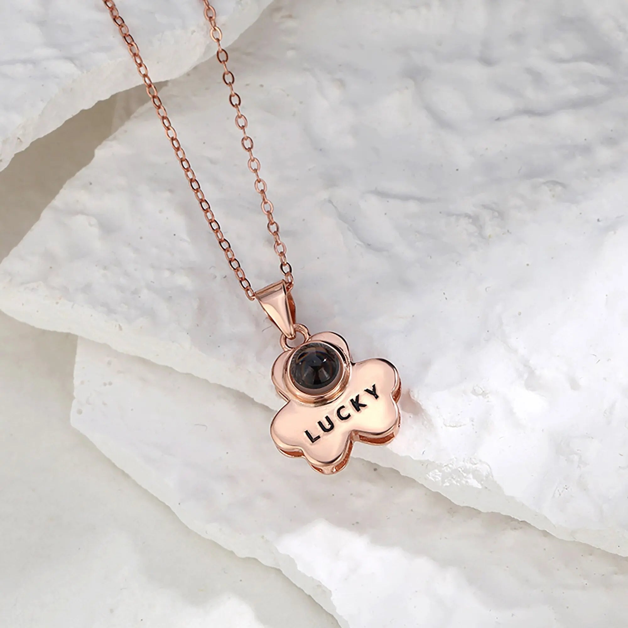 Customizable Photo Bear Projection Necklace Silver Shiny Necklace nowadaysfashion