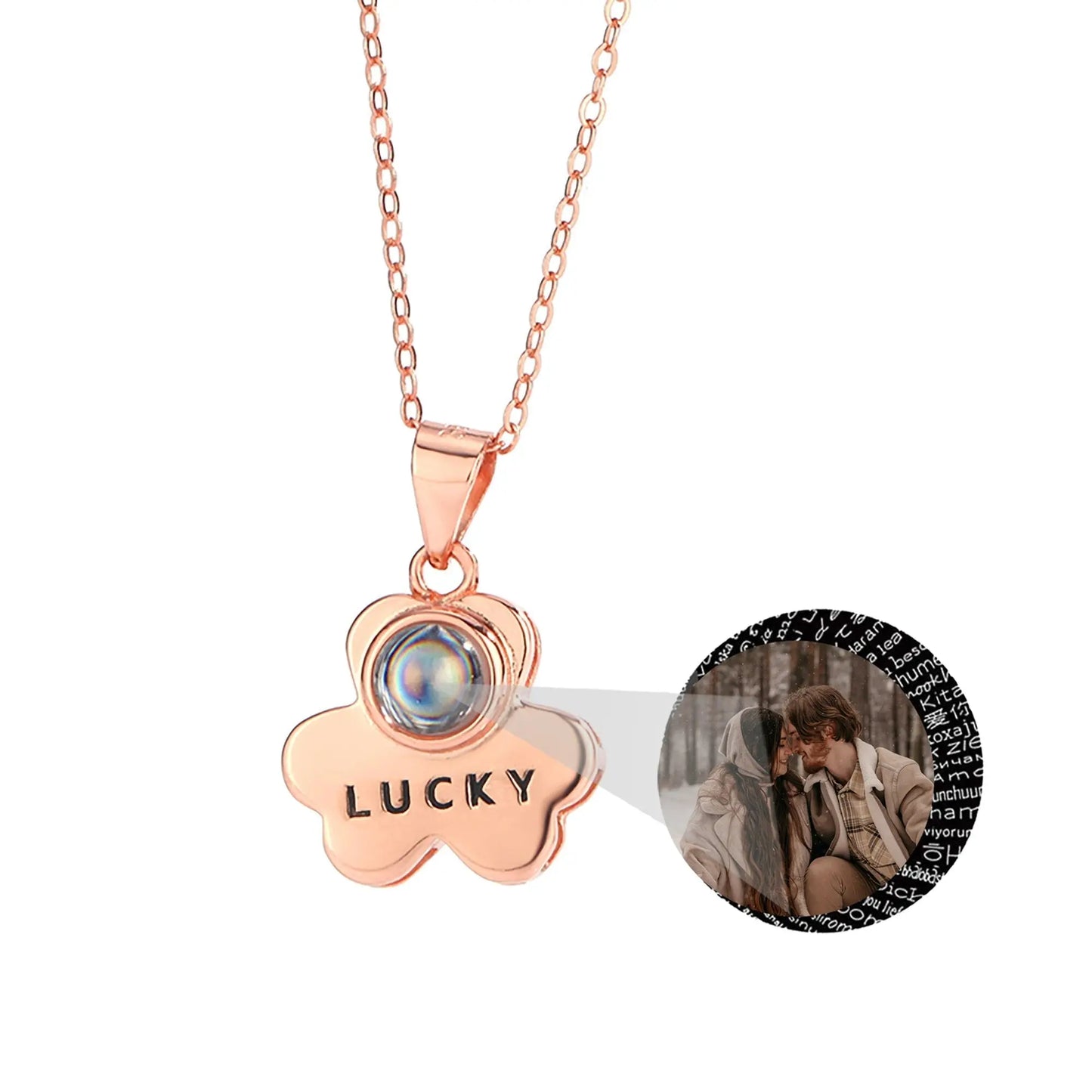 Customizable Photo Bear Projection Necklace Silver Shiny Necklace - Blade & Thread