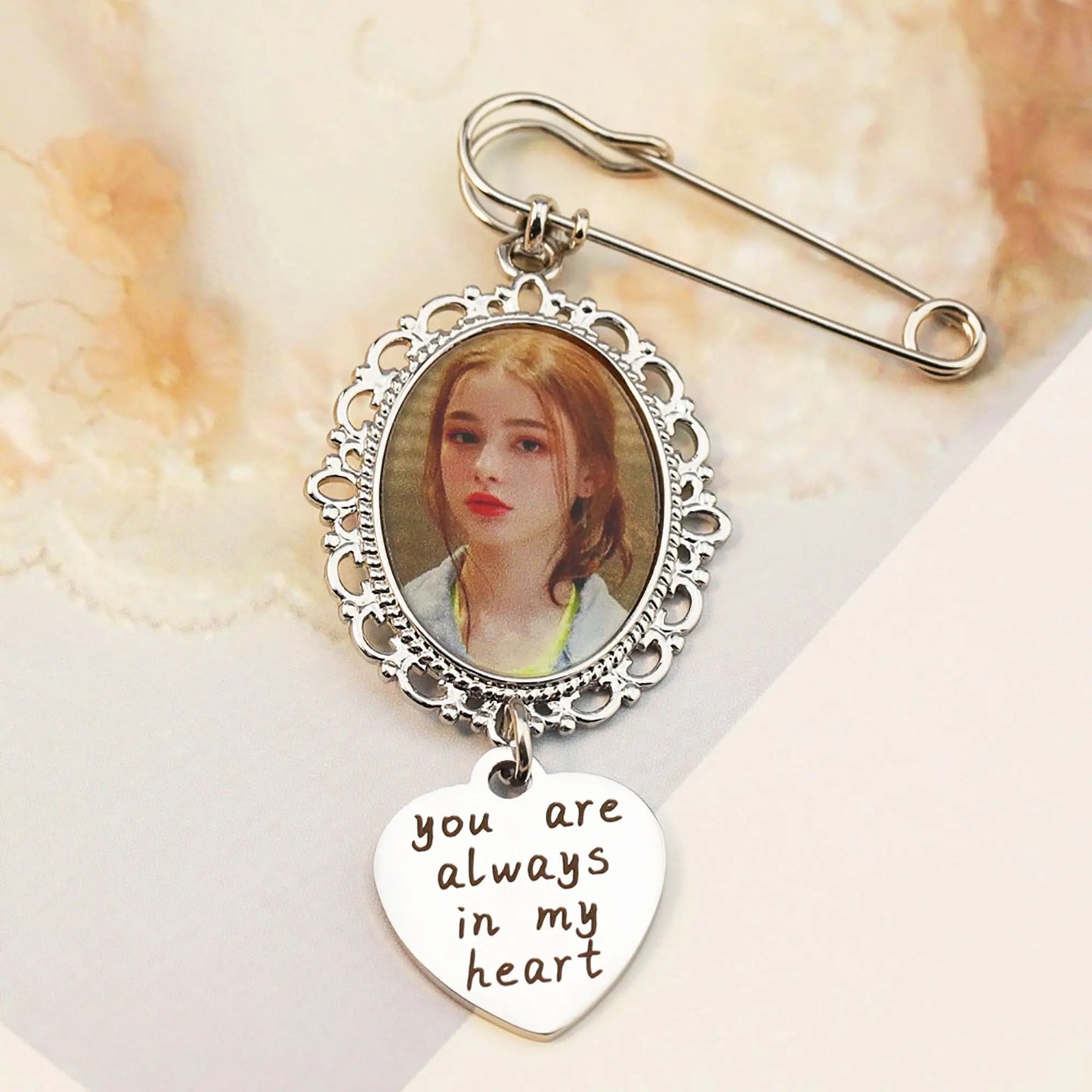 Customizable Photo Brooches Non-Reflective Fixing Clothes Lapel Pins Jewelry - Blade & Thread