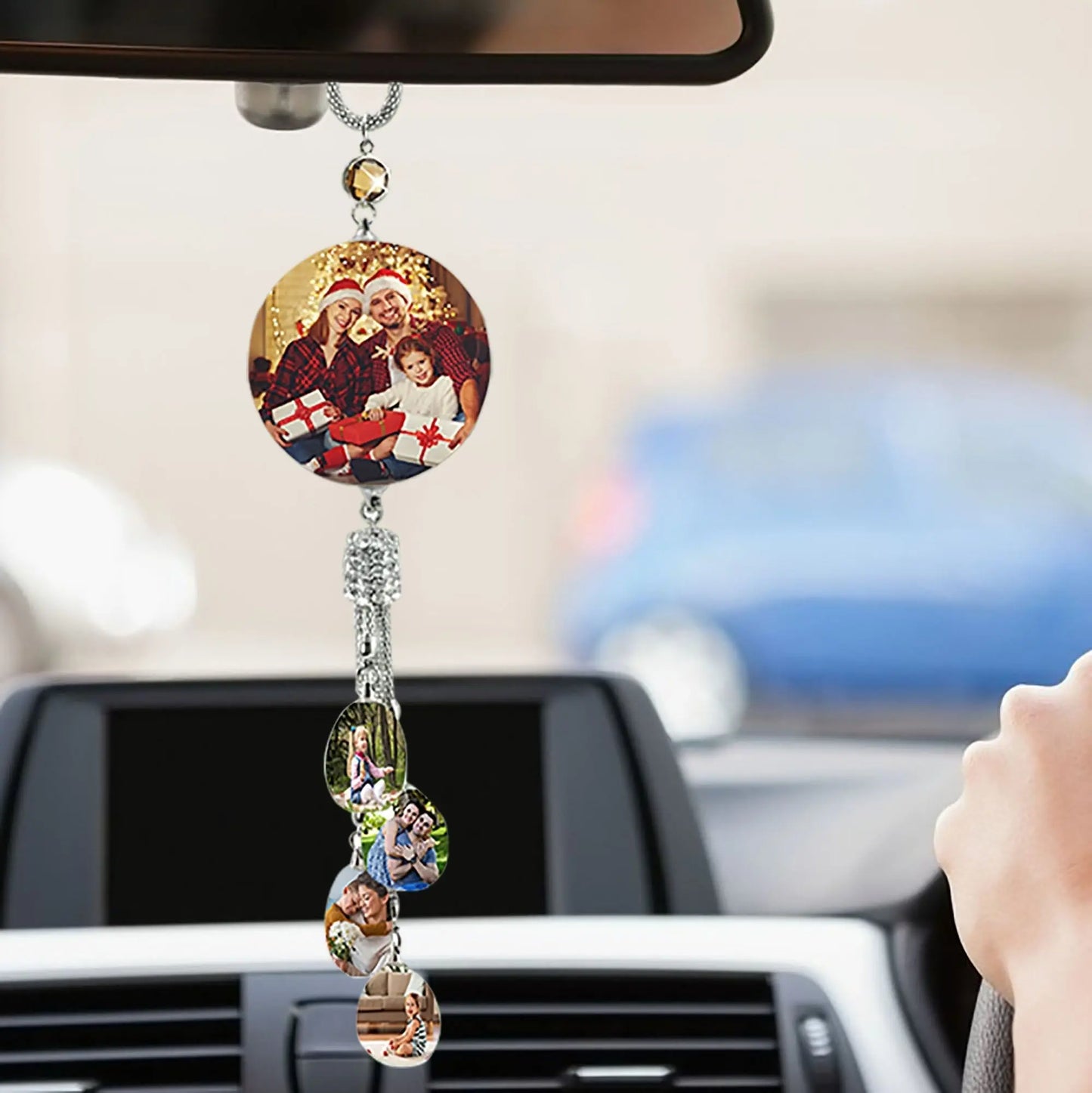 Customizable photo Car Rearview Mirror Pendant Car Interior Modeling Crystal Ball Ornaments - Blade & Thread