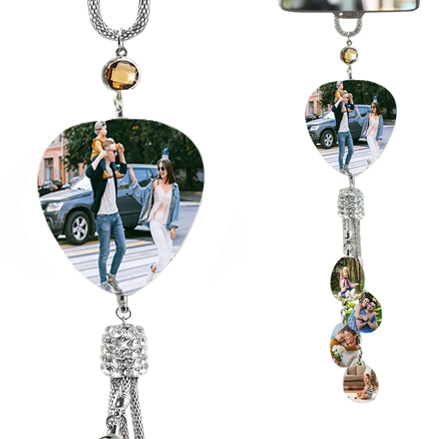 Customizable photo Car Rearview Mirror Pendant Car Interior Modeling Crystal Ball Ornaments - Blade & Thread