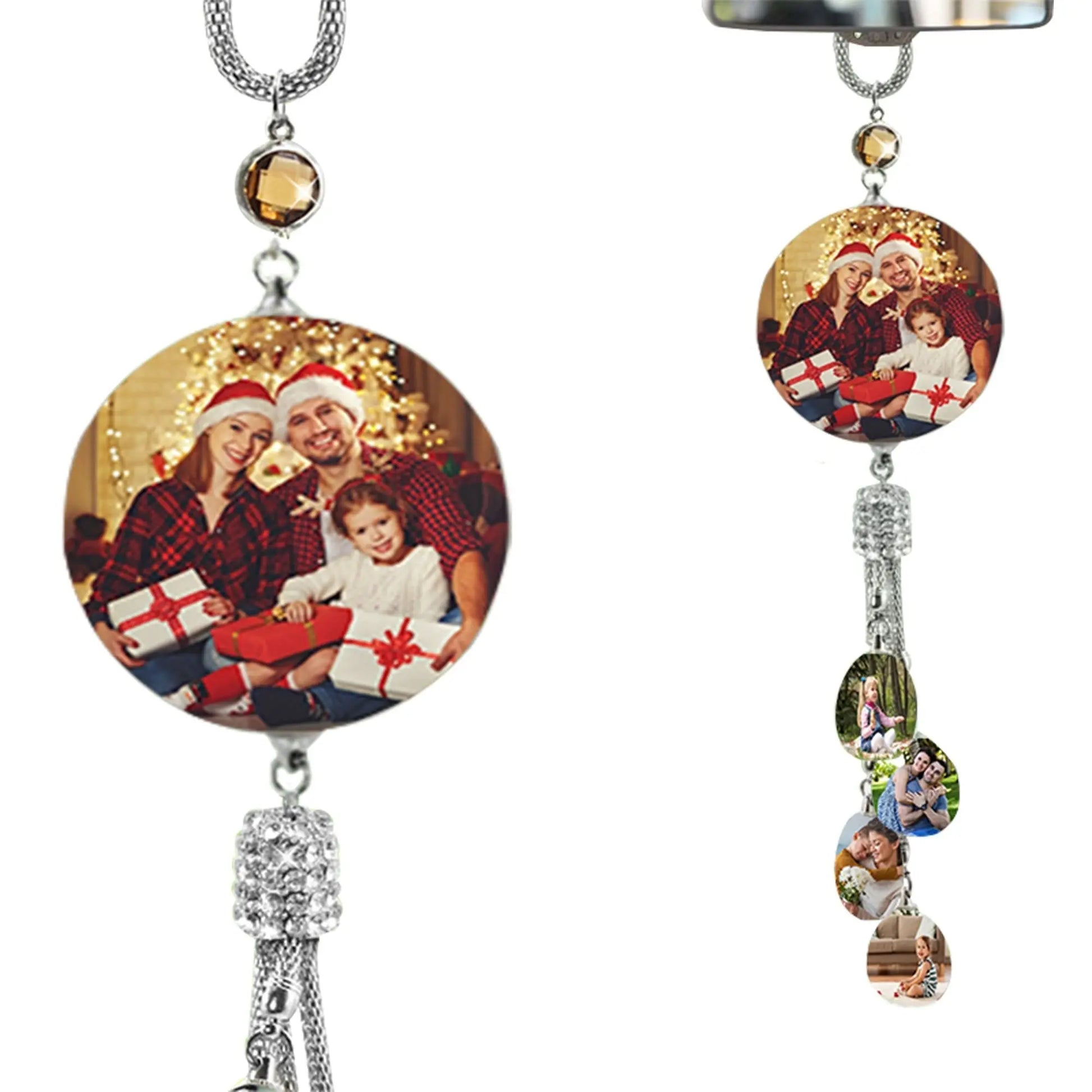 Customizable photo Car Rearview Mirror Pendant Car Interior Modeling Crystal Ball Ornaments - Blade & Thread