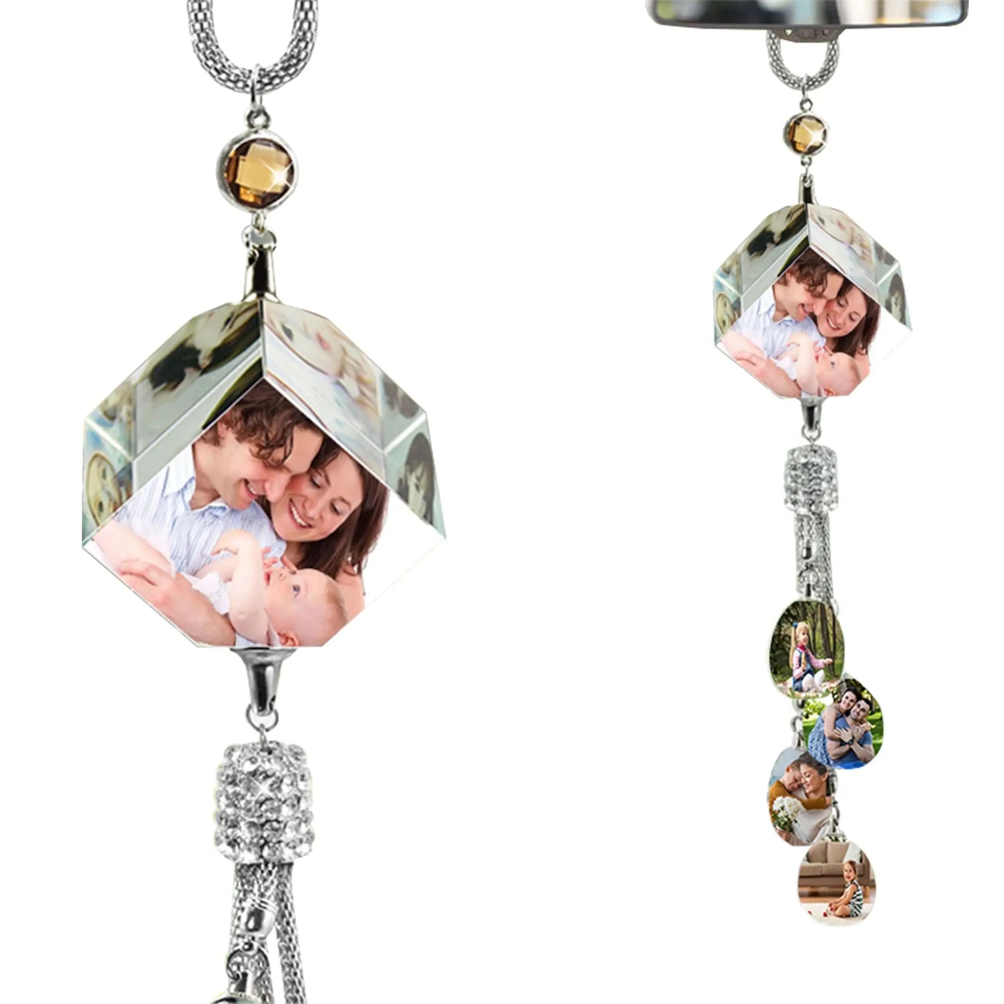Customizable photo Car Rearview Mirror Pendant Car Interior Modeling Crystal Ball Ornaments nowadaysfashion