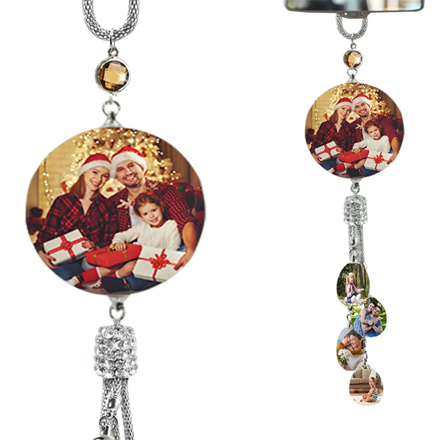 Customizable photo Car Rearview Mirror Pendant Car Interior Modeling Crystal Ball Ornaments - Blade & Thread
