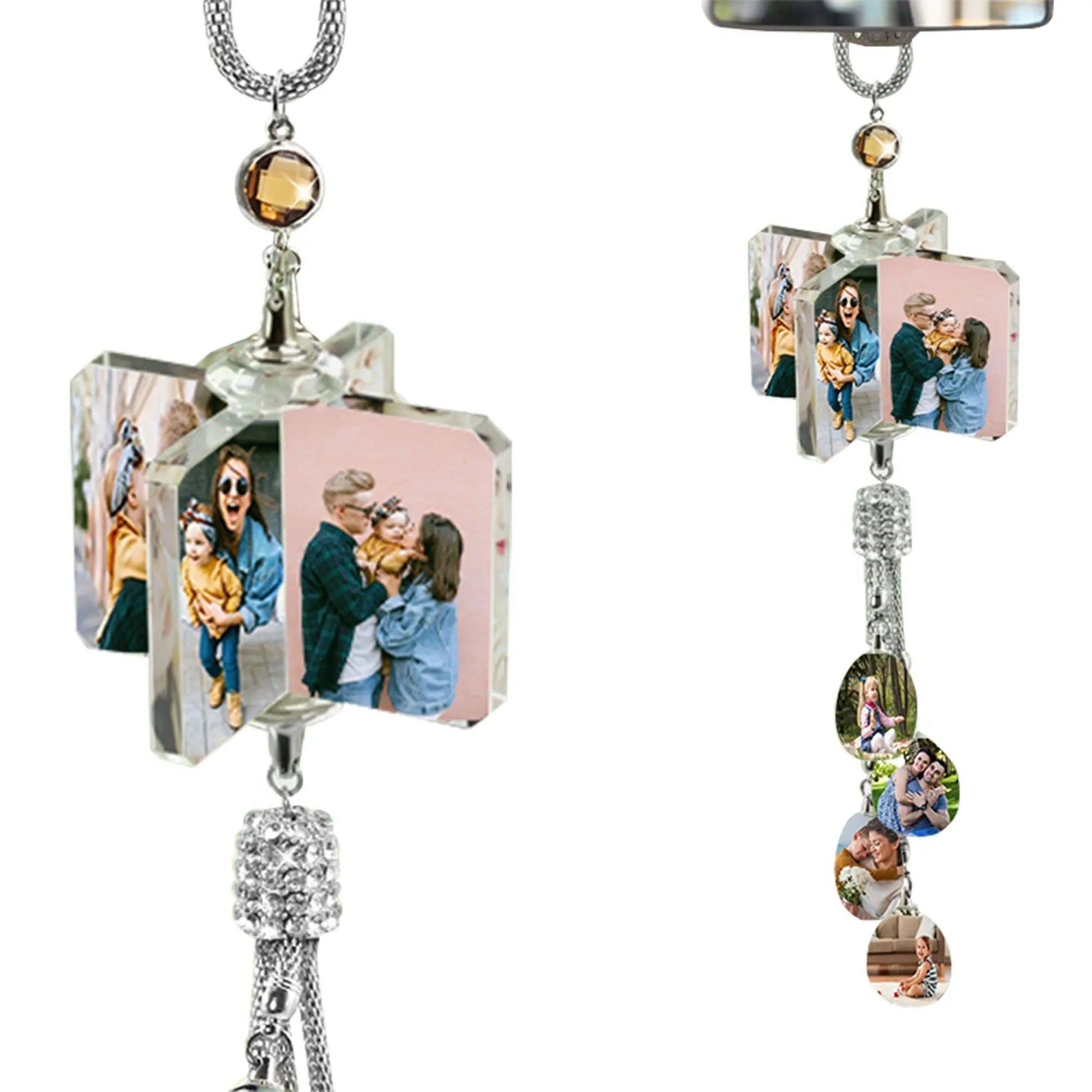 Customizable photo Car Rearview Mirror Pendant Car Interior Modeling Crystal Ball Ornaments - Blade & Thread