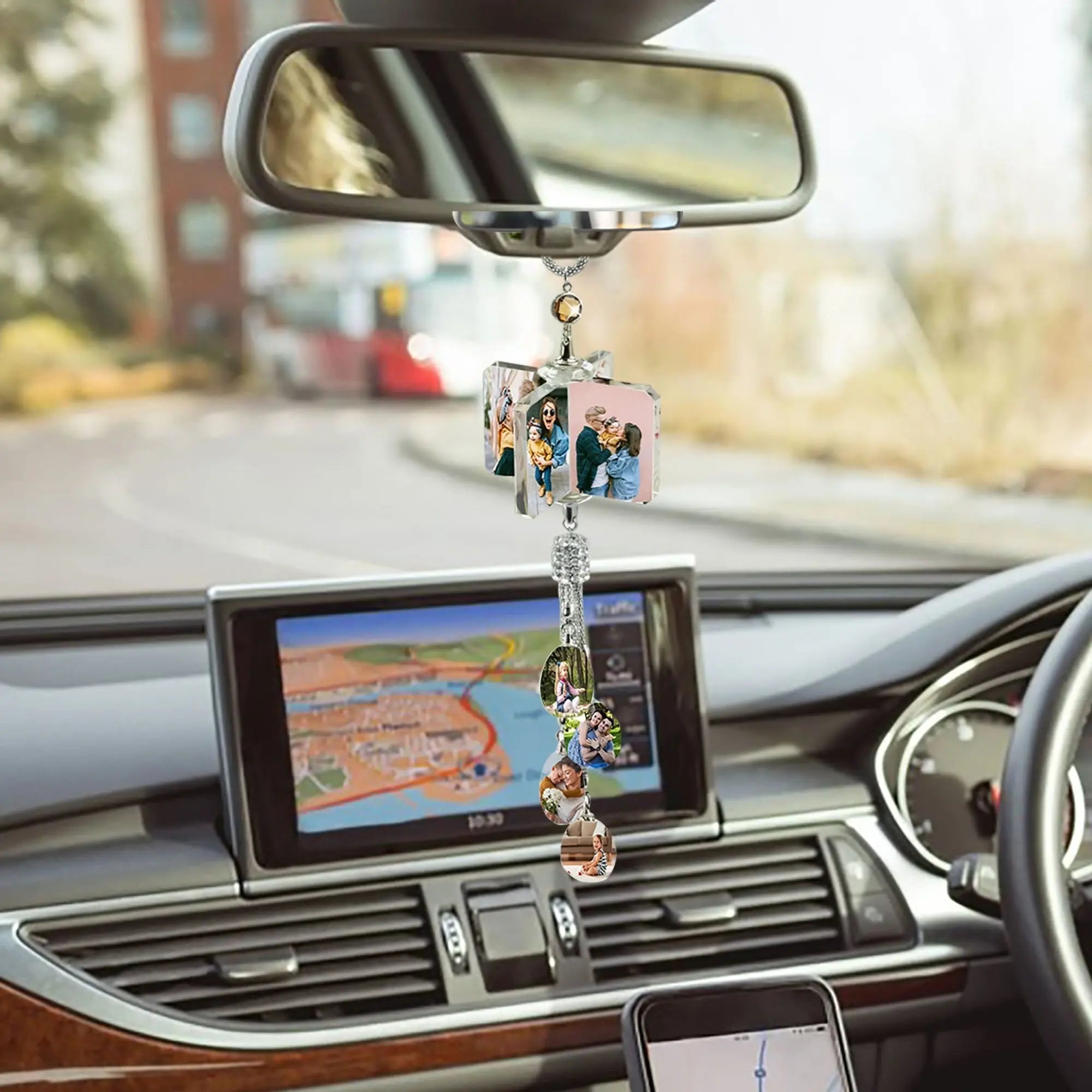 Customizable photo Car Rearview Mirror Pendant Car Interior Modeling Crystal Ball Ornaments nowadaysfashion