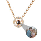 Customizable photo circle Projection Necklace  Creative Pendant is a Commemorative Gift nowadaysfashion