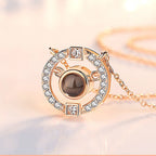 Customizable photo circle Projection Necklace  Creative Pendant is a Commemorative Gift nowadaysfashion