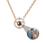 Customizable photo circle Projection Necklace  Creative Pendant is a Commemorative Gift nowadaysfashion